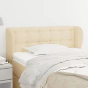 Vidaxl vidaXL Vzglavje postelje s krilci, kremne barve, 93x23x78/88 cm, blago