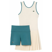 Ženska teniska haljina Lacoste Ultra-Dry Stretch Tennis Dress And Shorts - Bijel, Plavi
