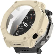 GS Ovitek 2 v 1 + kaljeno steklo za Amazfit T-Rex Ultra 2, bež