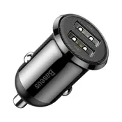 BASEUS Baseus Grain Pro auto punjač 2x USB 4.8A (CCALLP-01) crni