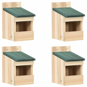 Kucice za ptice 4 kom 12 x 16 x 20 cm od jelovine