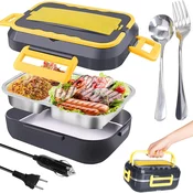 VERKGROUP 40W električna grelna lunch box posoda za hrano 12V-230V 900ml + pribor, (21226830)