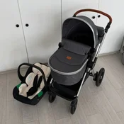 Bambino Mondo kolica za bebe 3u1, siva