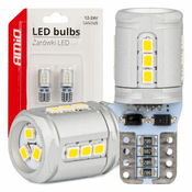 AMIO LED žarnice canbus t10e w5w 15x2016 smd bela 12v 24v amio-03723