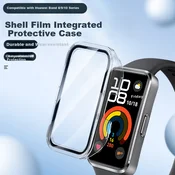 Binghong Zaštitno staklo za pametni sat + Zaštitno kucište za pametni sat + Zamenska narukvica za pametni sat za Huawei Band, Siva