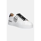 Usnjene superge Philipp Plein Nappa Lo-Top Hexagon