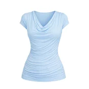 REGINA FASHION Bluza Wave Blouse svetlo modra