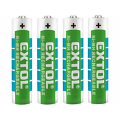 Extol Energy Baterija polnilna, 4ks, AAA (HR03), 1,2V, 1000mAh, NiMh