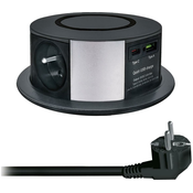 SolightPP120CW-PD20-B-Stolni stupic s utic. i Qi 3x230V+1xUSB-A+1xUSB-C