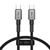 USB-C v USB-C kabel Tech-Protect UltraBoost DNA s PD 100W in 5A polnjenjem ter 480 Mbps prenosom podatkov - 0.25m - siv