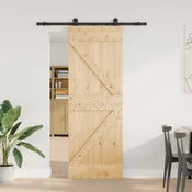 vidaXL Drsna vrata NARVIK 70 x 210 cm (152,5 cm) Naravna in črna