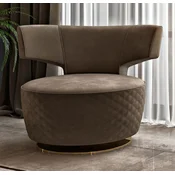 Casa Padrino luxury swivel armchair brown/gold 98 x 79 x H. 77 cm - Living room armchair - Hotel armchair - Living room furniture - Hotel furniture - Luxury furniture