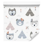 Tapeta z indijskimi živalmi za dnevno sobo in spalnico 50x1000 cm