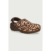 Crocs natikači ženski usnjeni Classic Crafted Pony Hair Clog