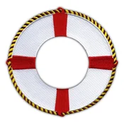 shumee Našitek REŠEVALNI REŠILNI PAS KOLO 15 cm - samolepilna podlaga - vezen našitek/značka/emblem