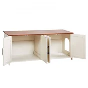 VEVOR Ohišje za mačji stranišče 120x45x50 cm rjavo-belo