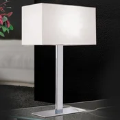 ORION Grigor stolna lampa s bijelim lanenim sjenilom - Dnevni boravak/blagovaonica - Moderan - krom, bijela - Tkanina / tekstil