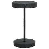 Vidaxl Vrtna miza črna 60,5x106 cm poli ratan