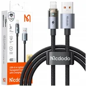 Mcdodo MCDODO USB KABEL ZA HITRO POLNJENJE ZA IPHONE LIGHTNING PD 36W 1M LED ČRN