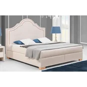 Casa Padrino Art Nouveau double bed pink/natural - Various Sizes - Art Nouveau solid wood bed with headboard - Art Nouveau box spring bed - Art Nouveau bedroom furniture