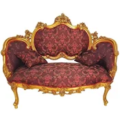 Casa Padrino baroque sofa purple/pink/gold - Magnificent living room sofa in baroque style - Living room furniture in baroque style - Baroque furniture - Baroque furnishings