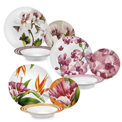 FADE 18-delni set krožnikov Blooming/več barv/porcelan