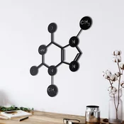 WallXpert metalni zidni ukras 5204, strukturna formula molekula teobromina, 60 x 60 cm, crni