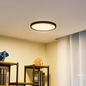 Lindby LED stropna svetilka Pravin, O 40 cm, CCT, črna - Dnevna soba/jedilnica - Sodobni - mat črna, bela - Plastika