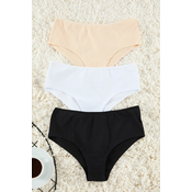 Trendyol Panties Black-White-Skin 3-Pack Jersey Plain Hipster Panties