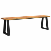 Vidaxl Klop z naravnim robom 160 cm trden akacijev les