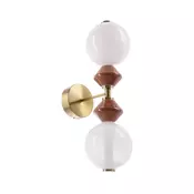 LED stenska svetilka FLORES 2xLED/5W/230V zlata/rjava