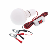 LED sijalka 12V 9W s krokodilčki za priklop na akumulator in stikalom