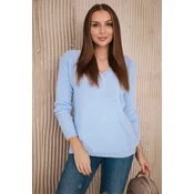 Blue sweater with V-neck