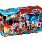 slomart igralni komplet vozni park playmobil fire truck with ladder 70935 113 kosi