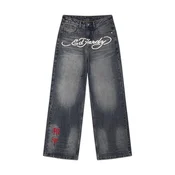 Ed Hardy Kavbojke Tattoo City Tiger  rumena / rdeča / črn denim / bela