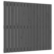 Vidaxl Stensko posteljno vzglavje sivo 95,5x3x90 cm trdna borovina