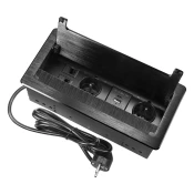 Črna pohištvena vtičnica z USB in omrežjem