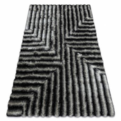 eoshop Moderna preproga FLIM 010-B3 shaggy, labirint - Strukturna črna/siva ( - Velikost: 160x220 cm)