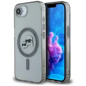 slomart Etui Karl Lagerfeld IML Metal Karl & Choupette Heads MagSafe za iPhone 16e - črno