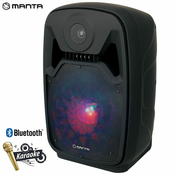 Manta SPK5100 karaoke zvucni sustav, prijenosni, ugradena baterija, BT 5.0, USB/MP3, LED svjetla, FM radio
