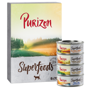 Purizon Superfoods 6 x 70 g - Mešano pakiranje (2x piščanec, 2x tuna, 1x divji prašič, 1x divjačina)