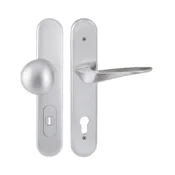 Varnostna armatura TWIN DAVID/ARIA P4500 DEF (CH-SAT) - brez pokrova, klik-klik levo, Odprtina za cilindrični vložek PZ, Twin CH-SAT (krom mat), 72 mm