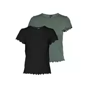 VERO MODA Majica VMBARBARA  smaragd / črna