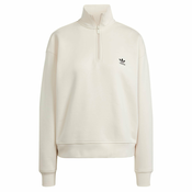 Dukserica adidas Originals Essentials Halfzip Sweatshirt za žene, boja: bež, bez uzorka, IR5940