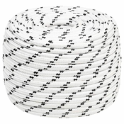 Pleteni brodski konop bijeli 12 mm x 100 m poliesterski