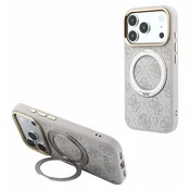 Guess PU 4G zadnji ovitek z obročnim stojalom MagSafe za iPhone 18 Pro Max, roza