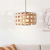 Brilliant Obesek Woodline, bambusovo senčilo, enojna svetilka - Dnevna soba/jedilnica - svetlo rjava, črna