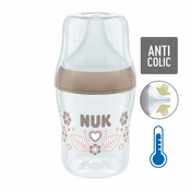 NUK Perfect Match steklenička za dojenčke z uravnavanjem temperature 150 ml rjave barve