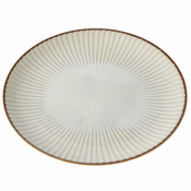 Jedilni krožnik WHITE SENDAN 23,5 cm, bela, keramika, MIJ