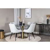 Venture Design Jedilna miza in stol Estelle Plaza miza 106x75 cm stol 58x86x49 cm siva